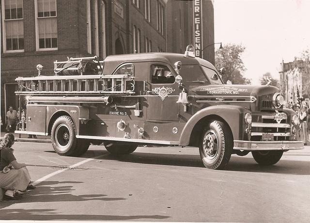 Engine 15 - 1951 Seagrave pumper, 750 GPM, First new style cab for Seagrave fire equipment.